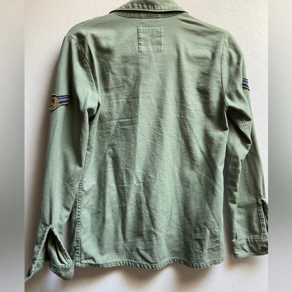 TNA Aritzia  Military utility button up patch cotton shirt Sz XS - Picture 2 of 11